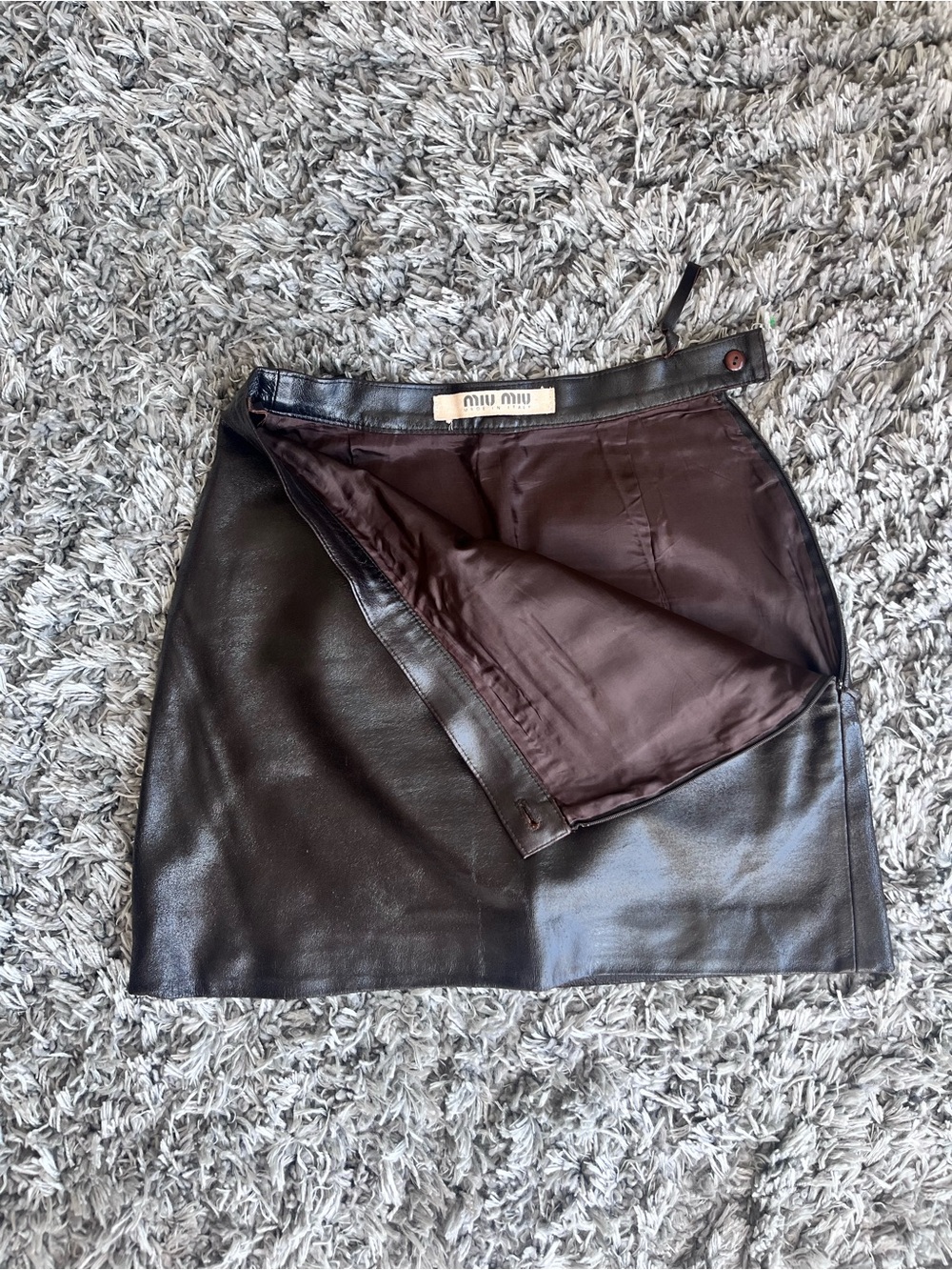 Miu Miu Vintage Genuine Leather Mini Skirt - Size IT 40 (US 4/6)